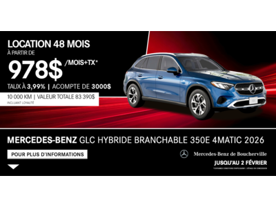 GLC HYBRIDE BRANCHABLE 350E 4MATIC 2026 !