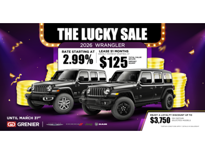 THE LUCKY SALE ON OUR 2026 WRANGLER !