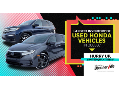 LARGEST INVENTORY OF USED HONDA VEHICLES !