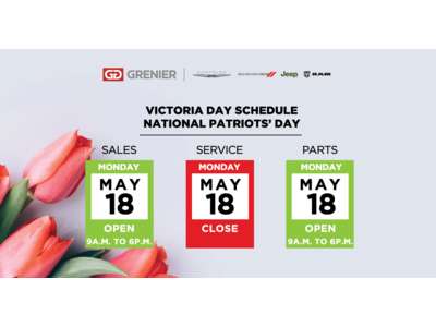 Victoria Day Schedule