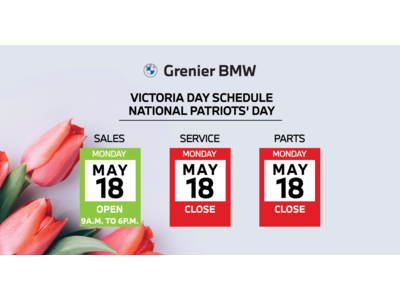 Victoria Day Schedule