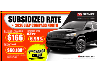SUBVENTIONNED RATE ON THE 2026 JEEP COMPASS NORTH !