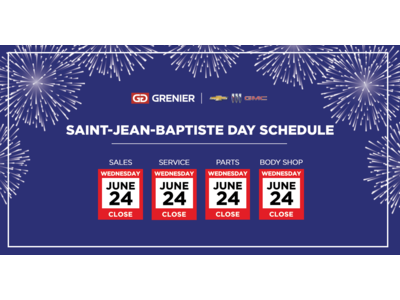 SAINT JEAN BAPTISTE DAY SCHEDULE