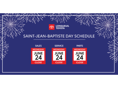 SAINT JEAN BAPTISTE DAY SCHEDULE
