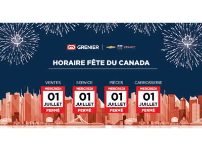 HORAIRE FÊTE DU CANADA