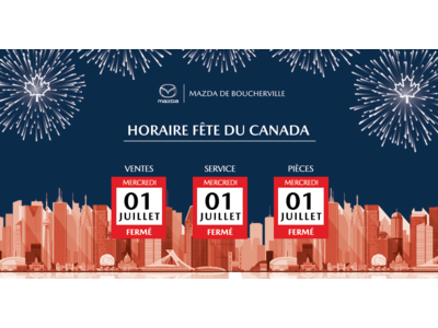 HORAIRE FÊTE DU CANADA