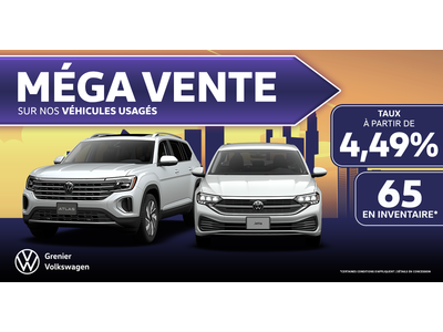 MÉGA VENTE SUR LES VÉHICULES USAGÉS !