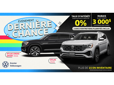 ÉVÉNEMENT DERNIÈRE CHANCE !