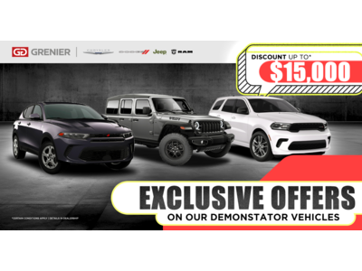 EXCLUSIVE OFFERS ON OUR DEMONSTRATOR VEHICLES !