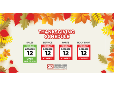 THANKSGIVING SCHEDULE