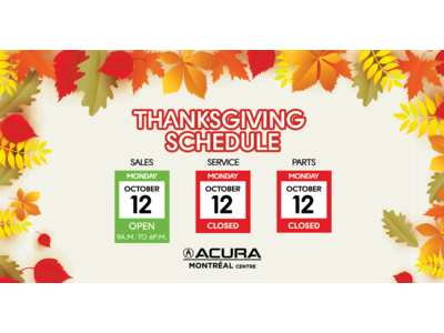 THANKSGIVING SCHEDULE