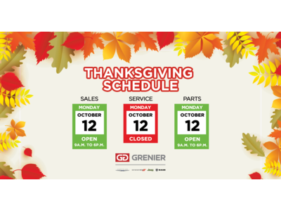 THANKSGIVING SCHEDULE