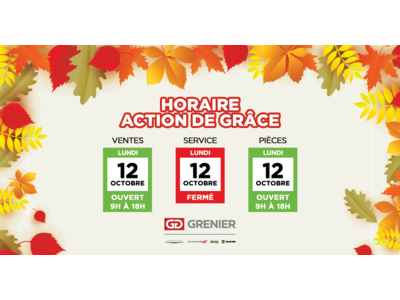 HORAIRE ACTION DE GRÂCE