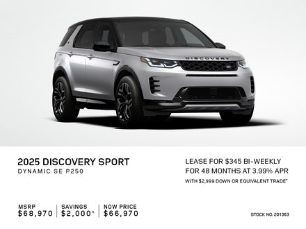 Lease a 2025 Discovery Sport Dynamic SE for $345 bi-weekly*