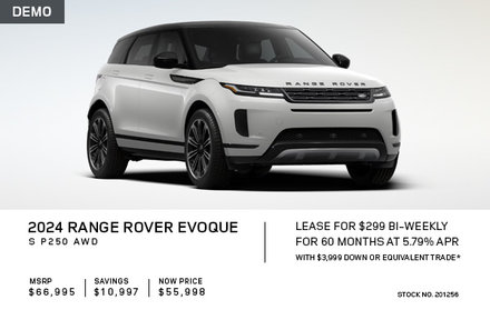 Lease a 2024 Range Rover Evoque S P250 AWD for $299 bi-weekly*