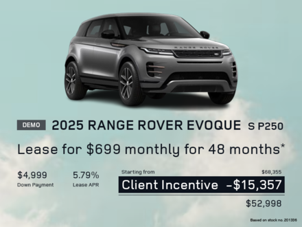 Lease a 2025 Range Rover Evoque S P250 for $699 monthly*