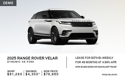 Lease a 2025 Range Rover Velar Dynamic SE P250 for $379 bi-weekly*