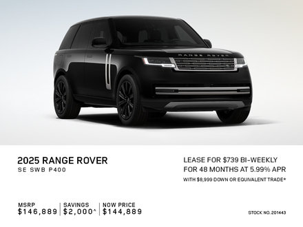 Lease a 2025 Range Rover SE SWB P400 for $739 bi-weekly*