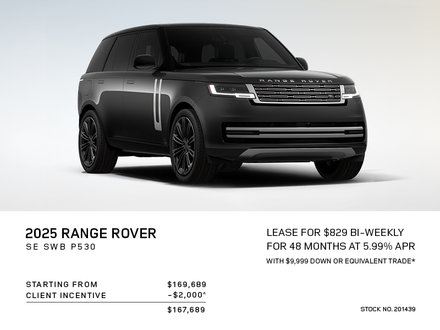 Lease a 2025 Range Rover SE SWB P530 for $829 bi-weekly*