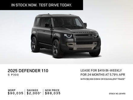 Lease a 2025 Defender 110 S P300 for $419 bi-weekly*