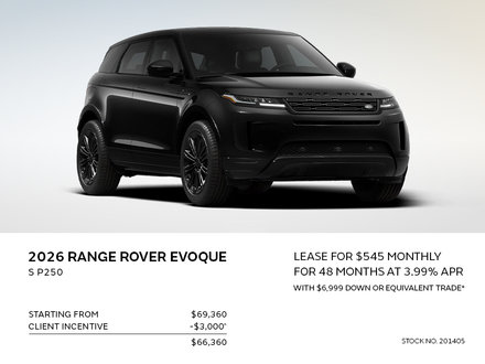 Lease a 2026 Range Rover Evoque S P250 AWD for $545 monthly*