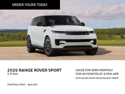 Lease a 2026 Range Rover Sport S P360 for $989 monthly*