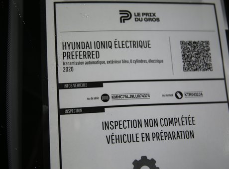 2020 Hyundai Ioniq Électrique PREFERRED
