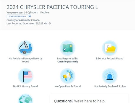 2024 Chrysler Pacifica Touring-L Leather, Cam, USB, HtdSeats, Bluetooth