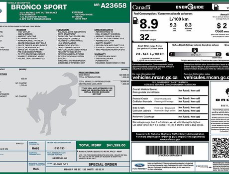 2021 Ford Bronco Sport Outer Banks | Leather | Roof | HtdWheel | Cam