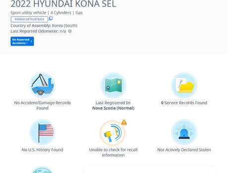 2022 Hyundai Kona Preferred | Leather | Cam | USB | Warranty to 2027