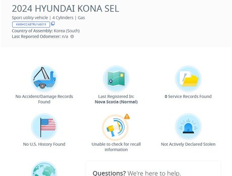 2024 Hyundai Kona Trend | Leather | Sunroof | Cam | USB | HtdWheel