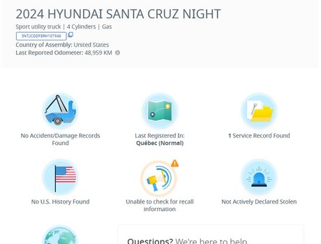 2024 Hyundai Santa Cruz Preferred | Cam | USB | HtdWheel | Bluetooth