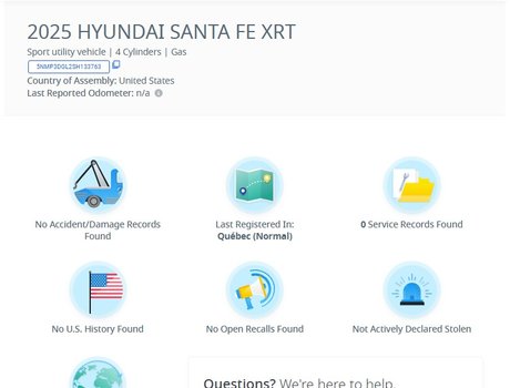 2025 Hyundai SANTA FE XRT | Cam | USB | HtdWheel | Bluetooth