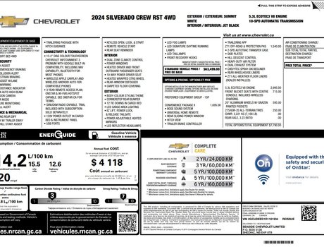2024 Chevrolet SILVERADO 1500 RST | Cam | USB | HtdWheel | Bluetooth