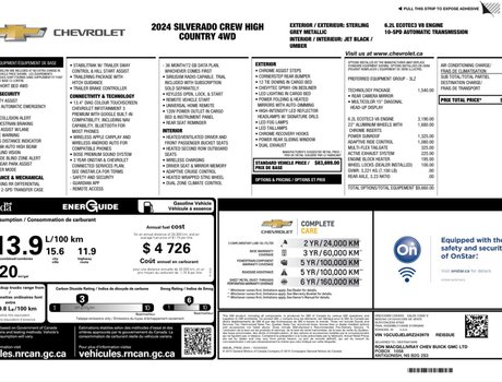2024 Chevrolet Silverado 1500 High Country | Leather | Roof | Nav | Htd Seats
