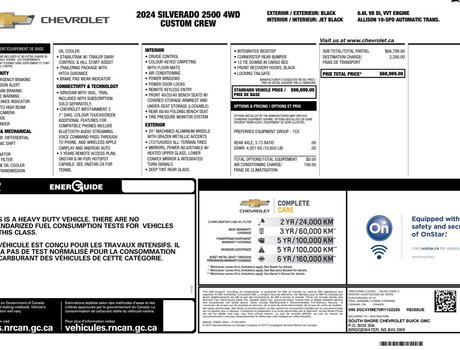 2024 Chevrolet Silverado 2500 4WD Custom Crew Cam | USB | Bluetooth | Cruise