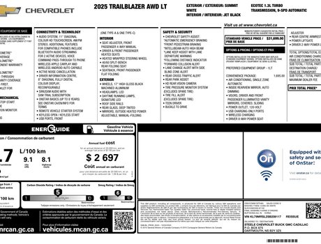2025 Chevrolet Trailblazer LT | Cam | USB | HtdWheel&Seats | Bluetooth