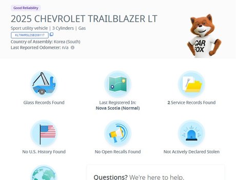 2025 Chevrolet Trailblazer LT | Cam | USB | HtdWheel&Seats | Bluetooth