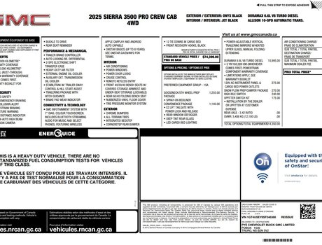 2025 GMC Sierra 3500 HD Pro Crew 4x4 | Cam | USB | Bluetooth | Cruise