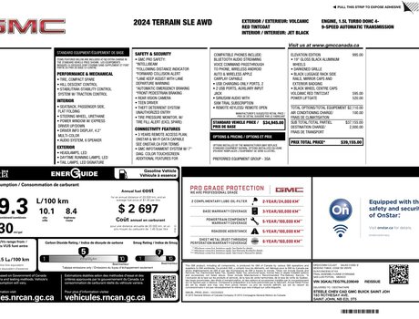 2024 GMC Terrain SLE Cam | USB | Bluetooth | Htd Seats