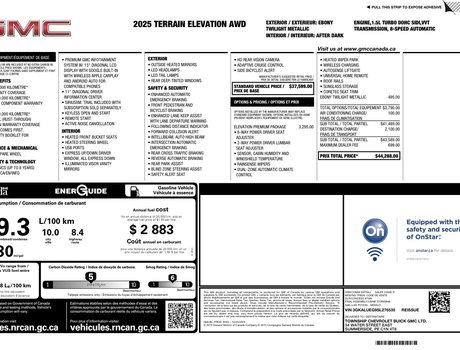 2025 GMC Terrain Elevation | Leather | Cam | USB | HtdSeats&Wheel