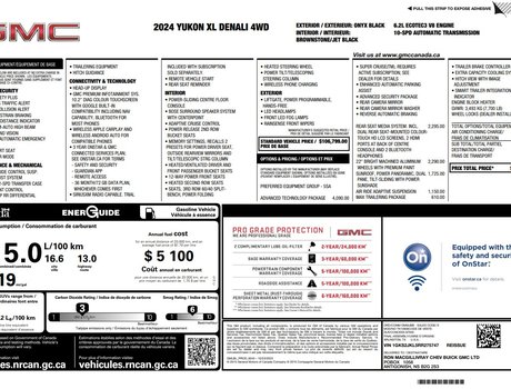 2024 GMC Yukon Denali XL AWD Leather | Pano Roof | Nav | Htd&Cooled Seats | Cam