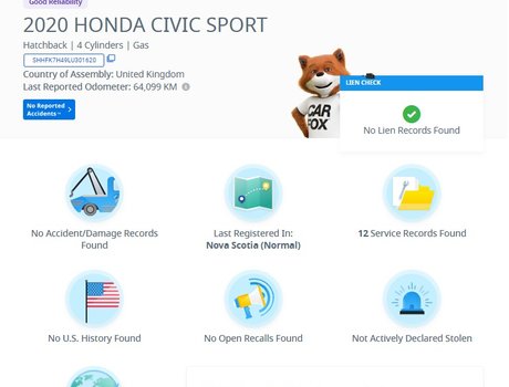 2020 Honda Civic Hatchback Sport | Roof | Cam | USB | Bluetooth | HtdSeats
