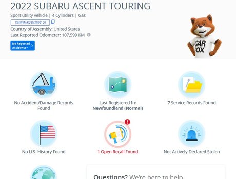 2022 Subaru Ascent Premier | Leather | PanoRoof | Nav | Cam | USB