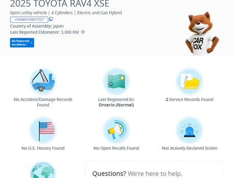 2025 Toyota RAV4 Plug-In Hybrid SE | | Roof | Nav | Cam | USB