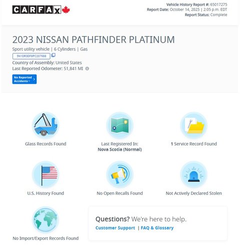 2023 Nissan Pathfinder Platinum | Leather | Roof | Nav | Cam | USB