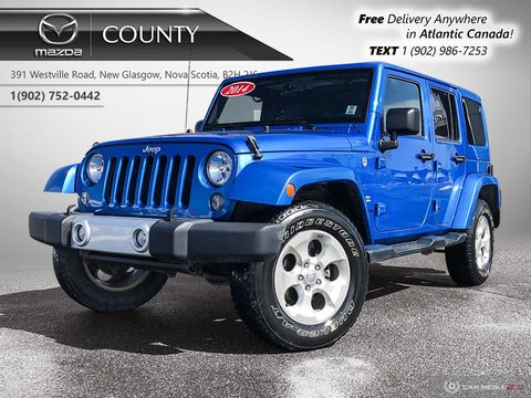 County Mazda In New Glasgow Pre Owned 2014 Mazda Wrangler Unlimited Sahara 112 Wk Tx 4x4 Sahara V6 Nav Hardtop