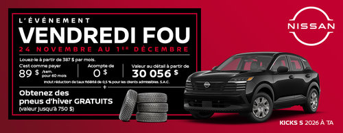 Vendredi fou - Kicks S 2026