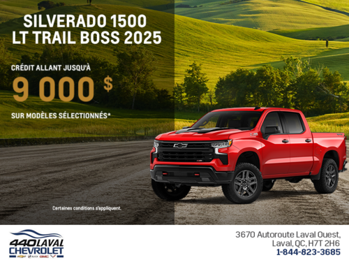Procurez-vous le Chevrolet Silverado 1500 LT Trail Boss