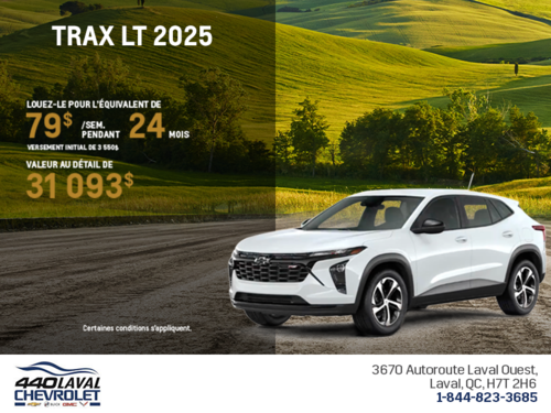 Procurez-vous le Chevrolet Trax 2025